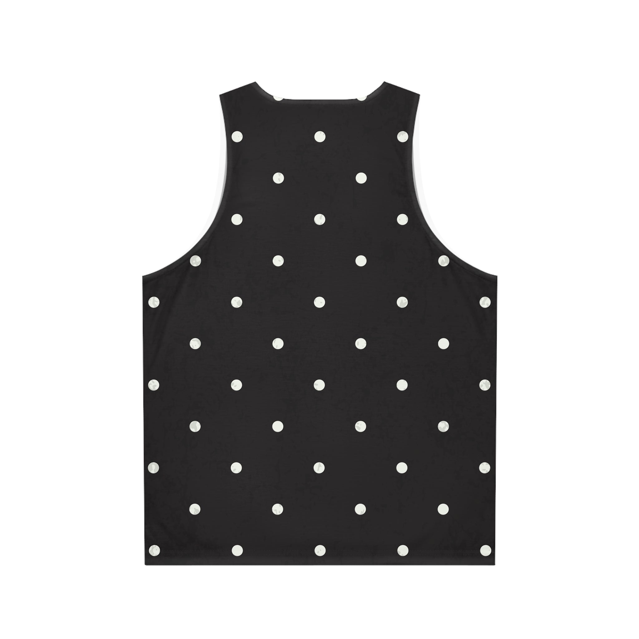 Polka Dot Black Tank Top — Classic White Spot All-Over Print