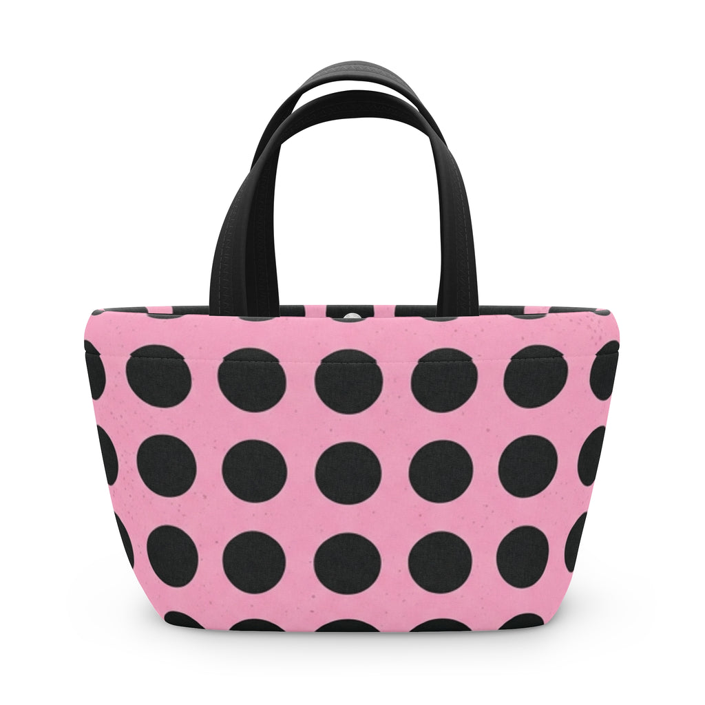 A Pink Polka Dot Lunch Bag /Insulated Tote