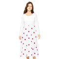 Polka Dot Long Sleeve Dance Dress — Flowy A-Line Women’s Performance Dress