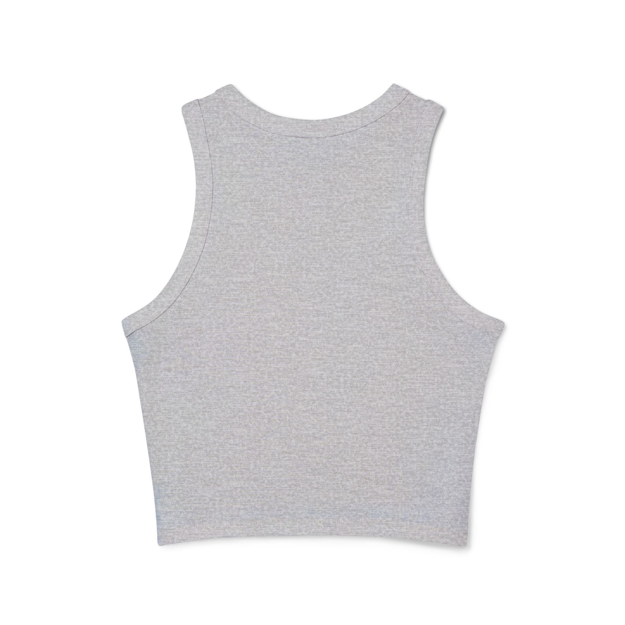Women's Racer Tank — 'Love Yourself' Heart Micro Rib Crop Top