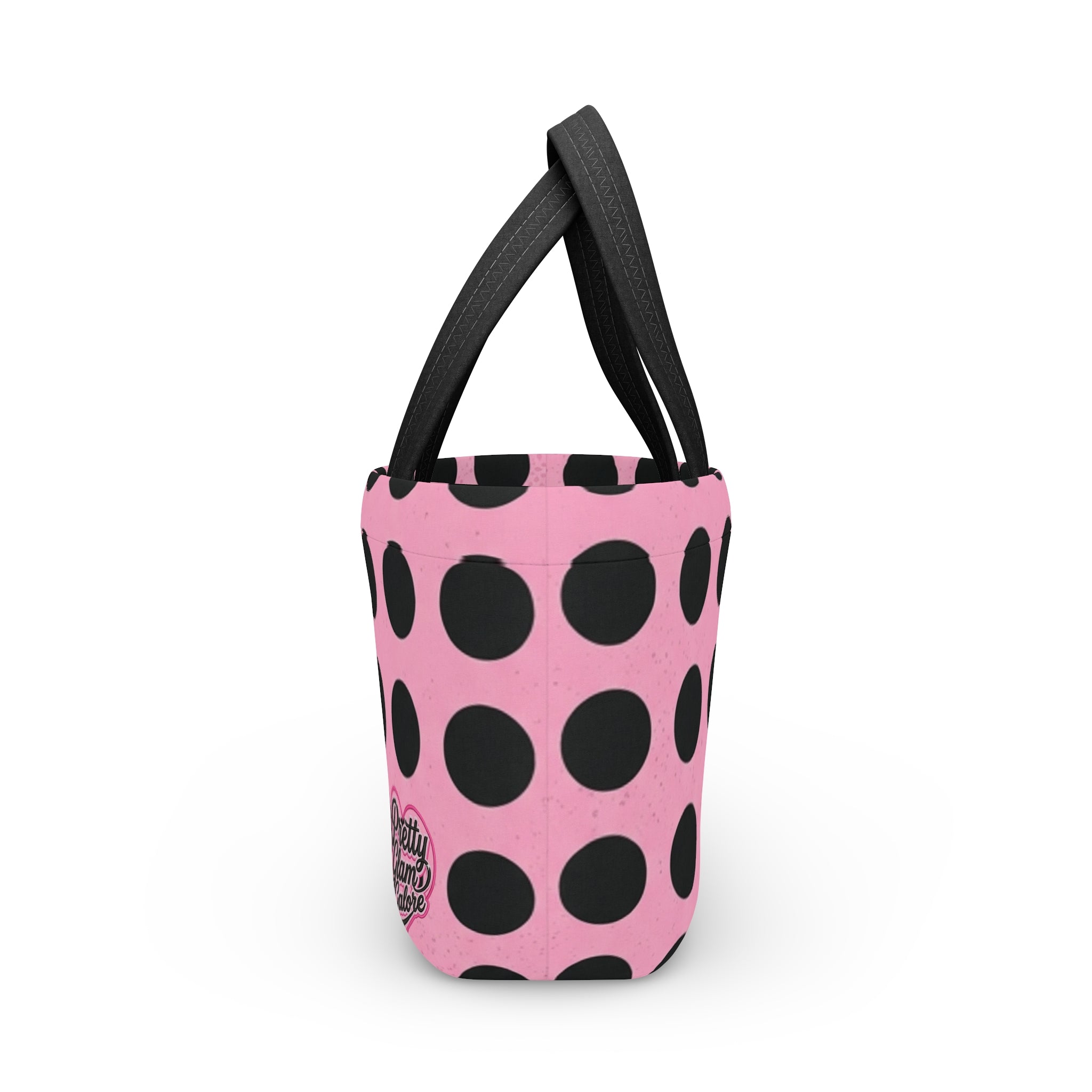 A Pink Polka Dot Lunch Bag /Insulated Tote