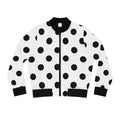 Polka Dot Bomber Jacket – Black & White Retro Chic Women’s Jacket