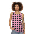 Pink Polka Dot Tank Top — Retro Black Dot All-Over Print