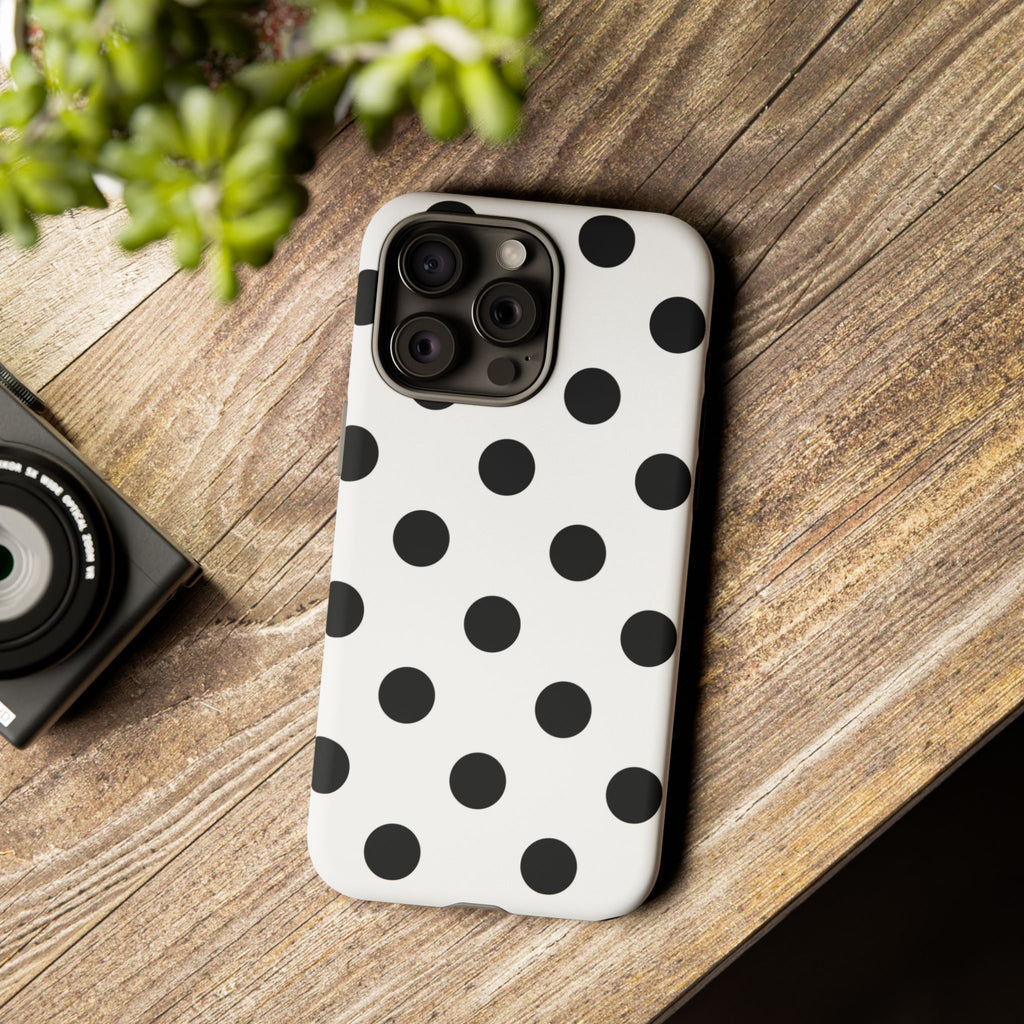 Black Polka Dot Tough Phone Case
