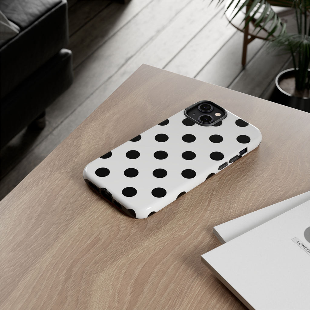 Black Polka Dot Tough Phone Case