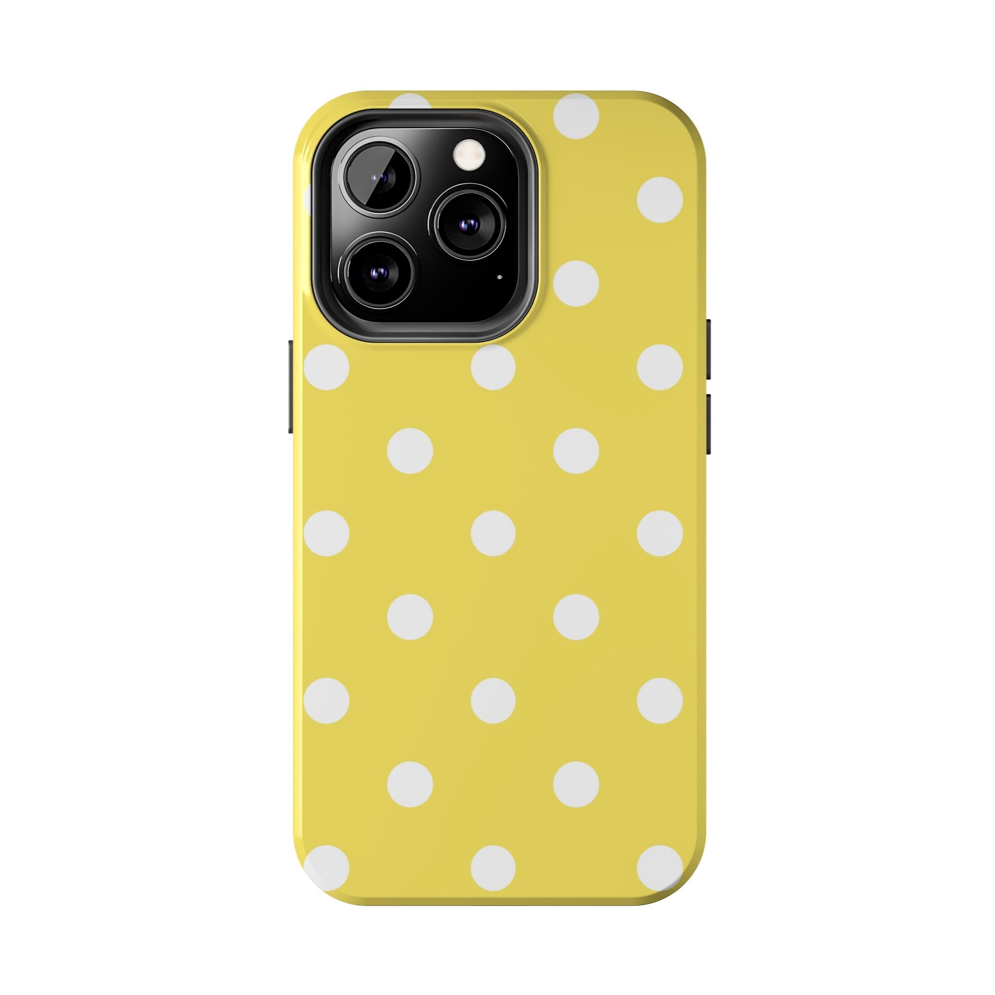 Yellow Polka Dot Tough Phone Case — Cute Protective Phone Cover