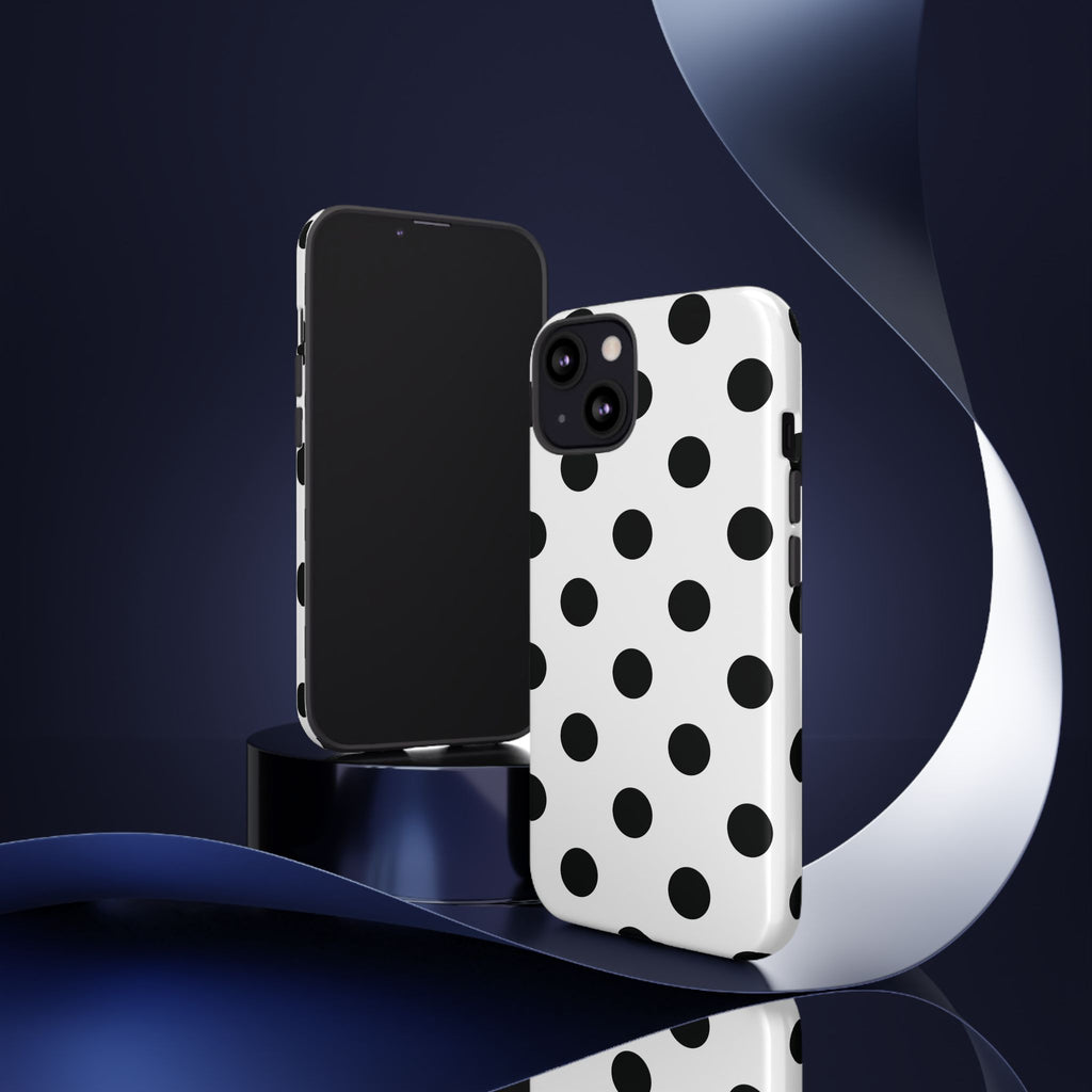 Black Polka Dot Tough Phone Case