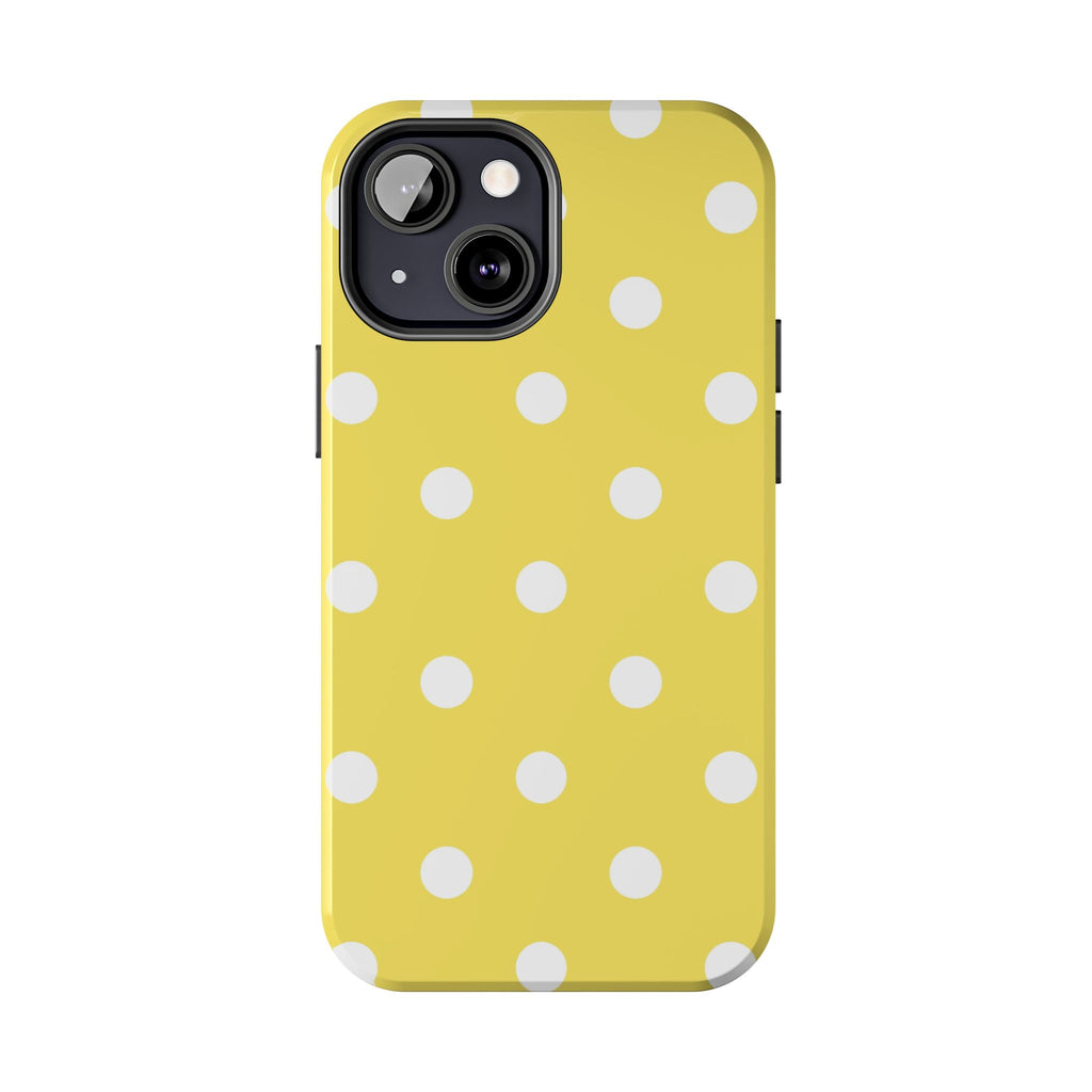 Yellow Polka Dot Tough Phone Case — Cute Protective Phone Cover