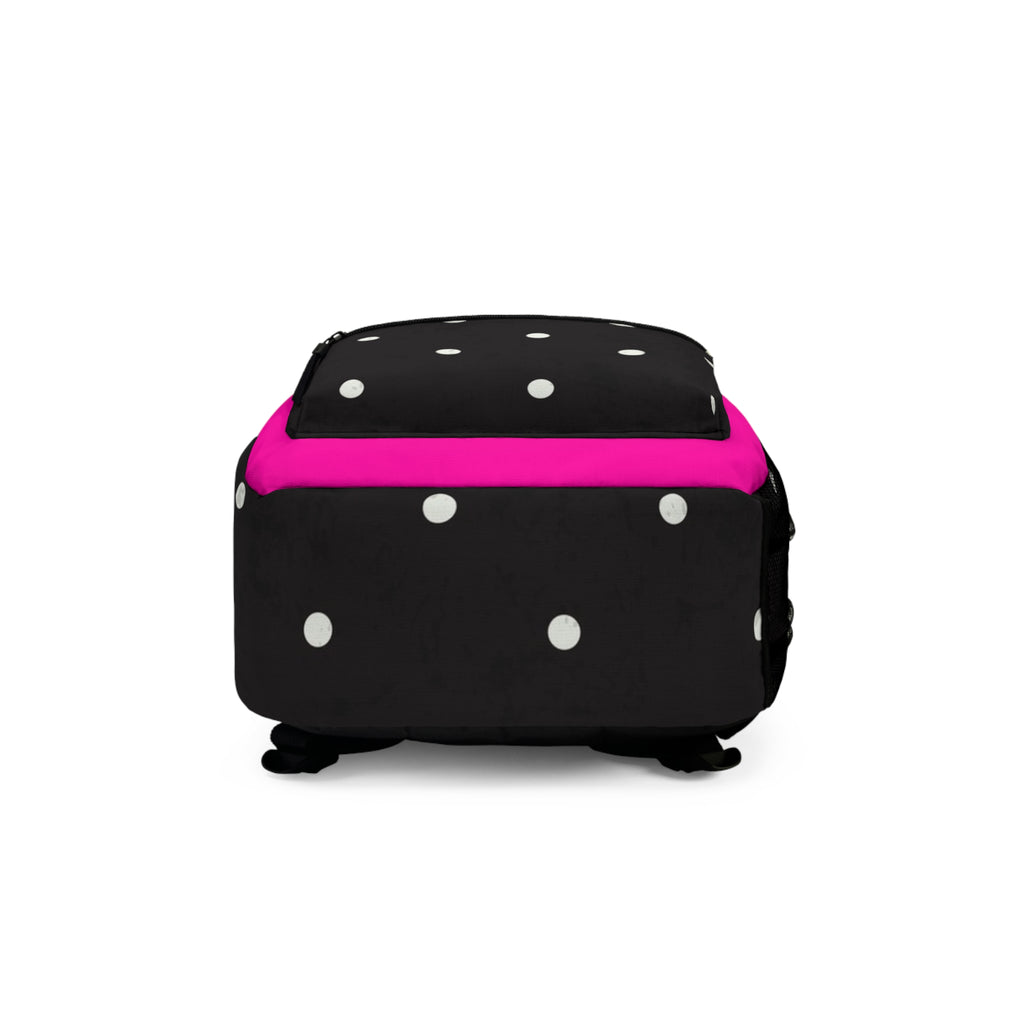 Pretty Glam Galore Polka Dot Backpack — Pink Fashion School Bag