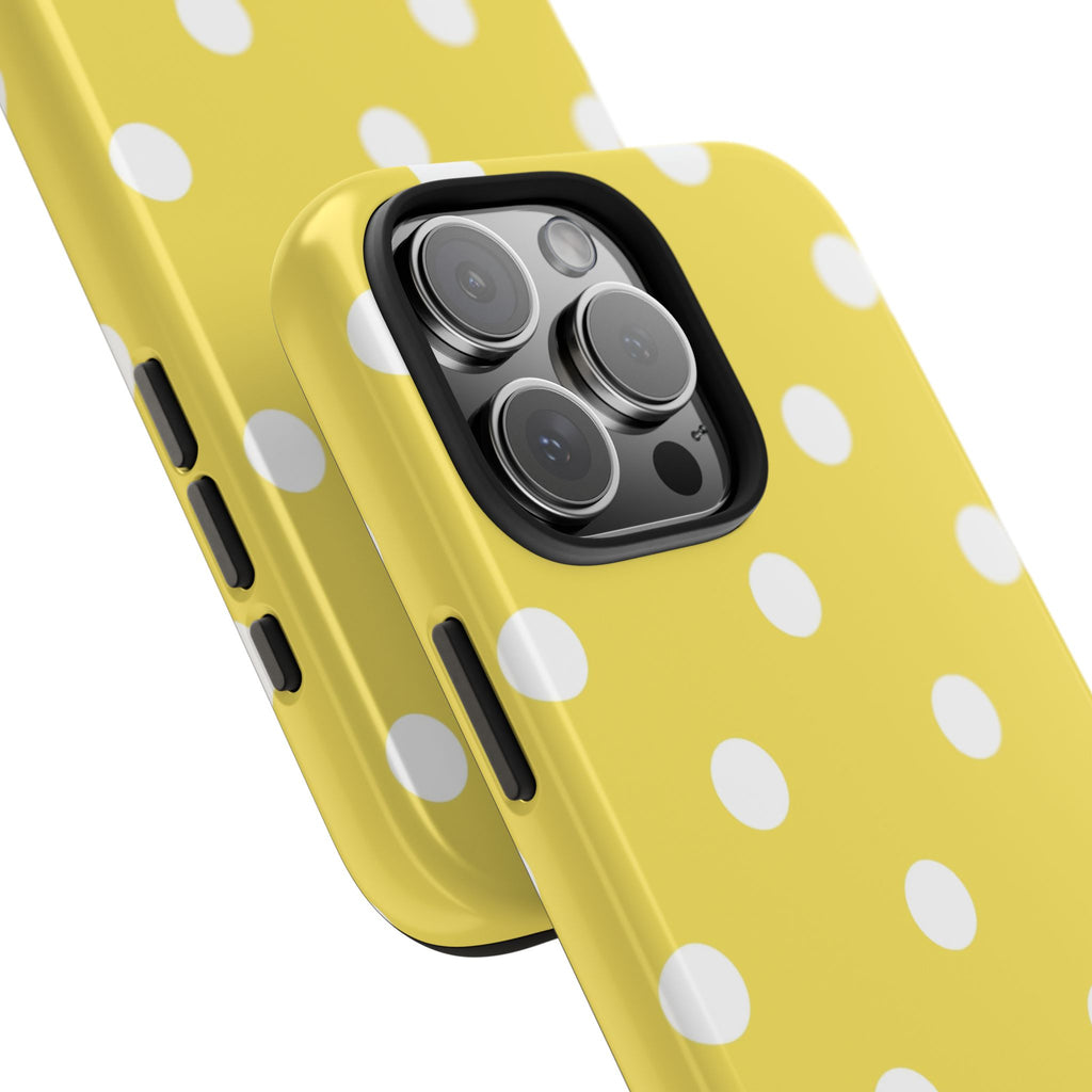 Yellow Polka Dot Tough Phone Case — Cute Protective Phone Cover