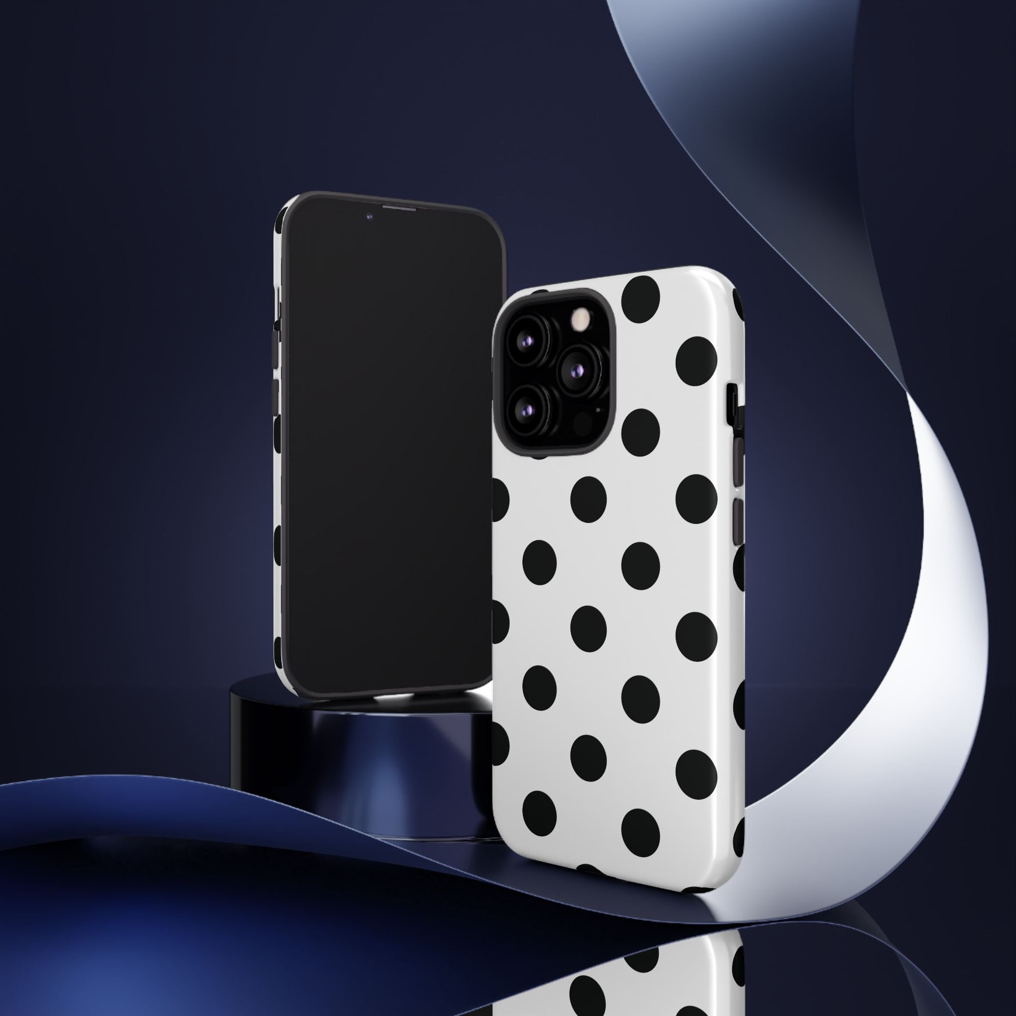 Black Polka Dot Tough Phone Case