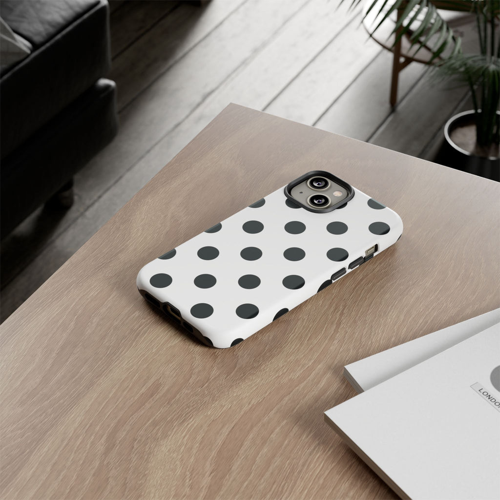 Black Polka Dot Tough Phone Case