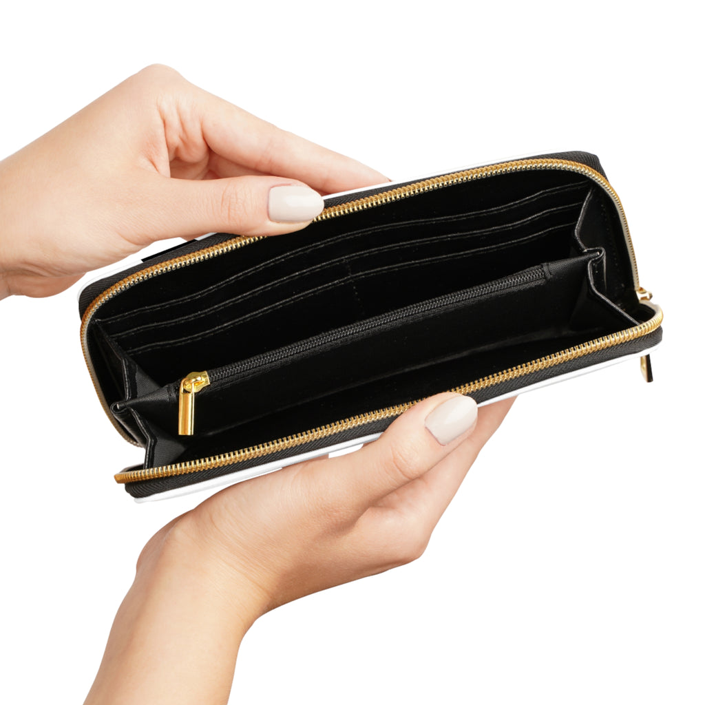 Zebra Print Zipper Wallet – Bold Black and White Animal Stripe Design