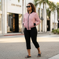 Pink Polka Dot Bomber Jacket | Black Spot Pattern Jacket