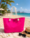 Hot Pink Weekender Bag — Heart Logo Canvas Travel Tote