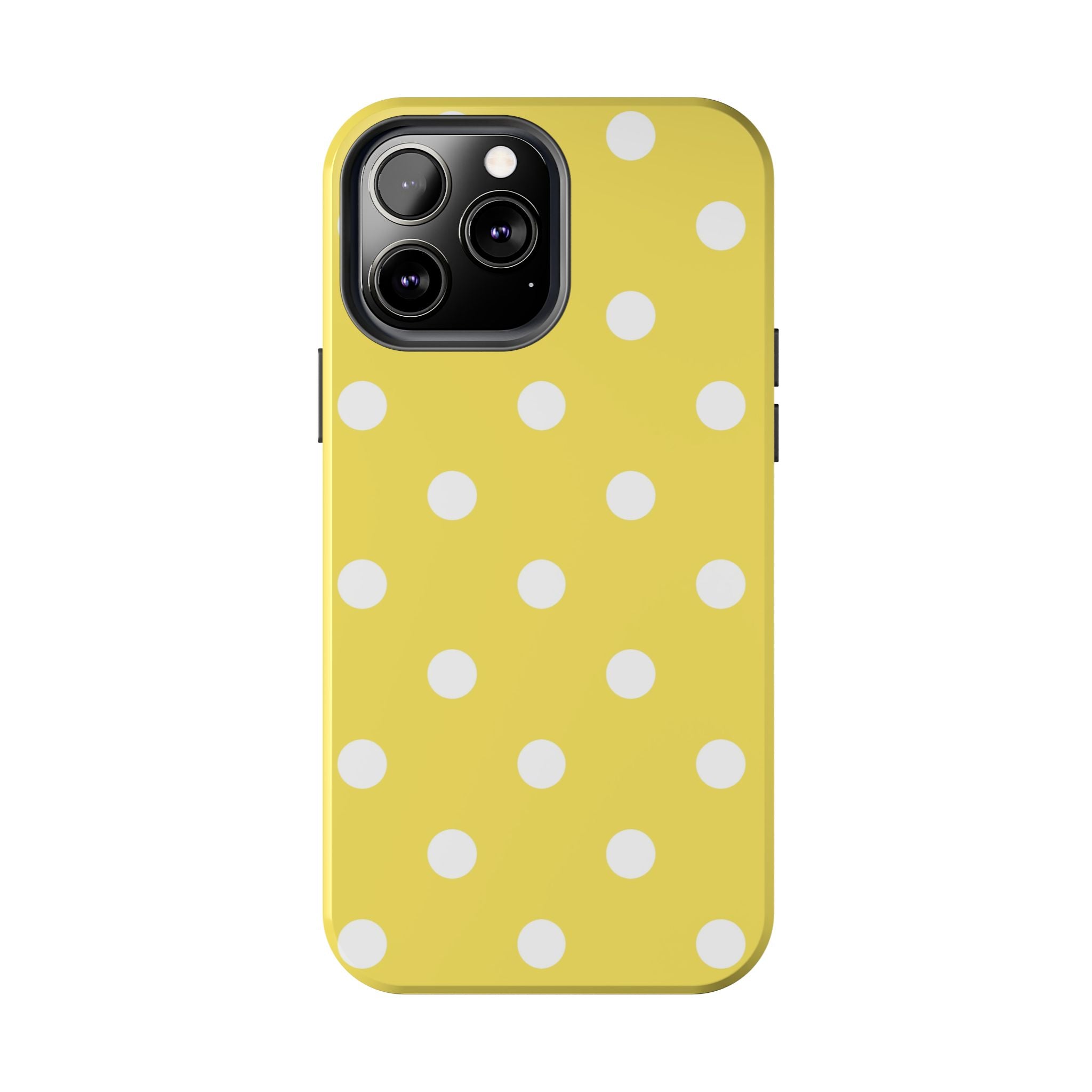 Yellow Polka Dot Tough Phone Case — Cute Protective Phone Cover