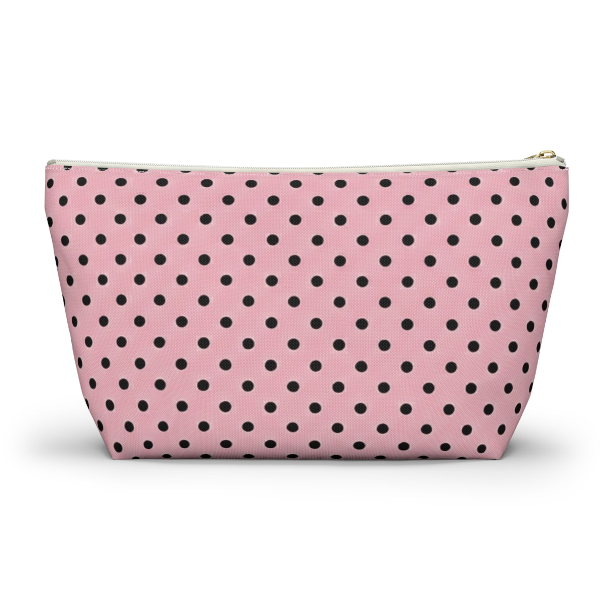 Pretty Glam Galore Pink Polka Dot Accessory Pouch — T‑Bottom Makeup Bag