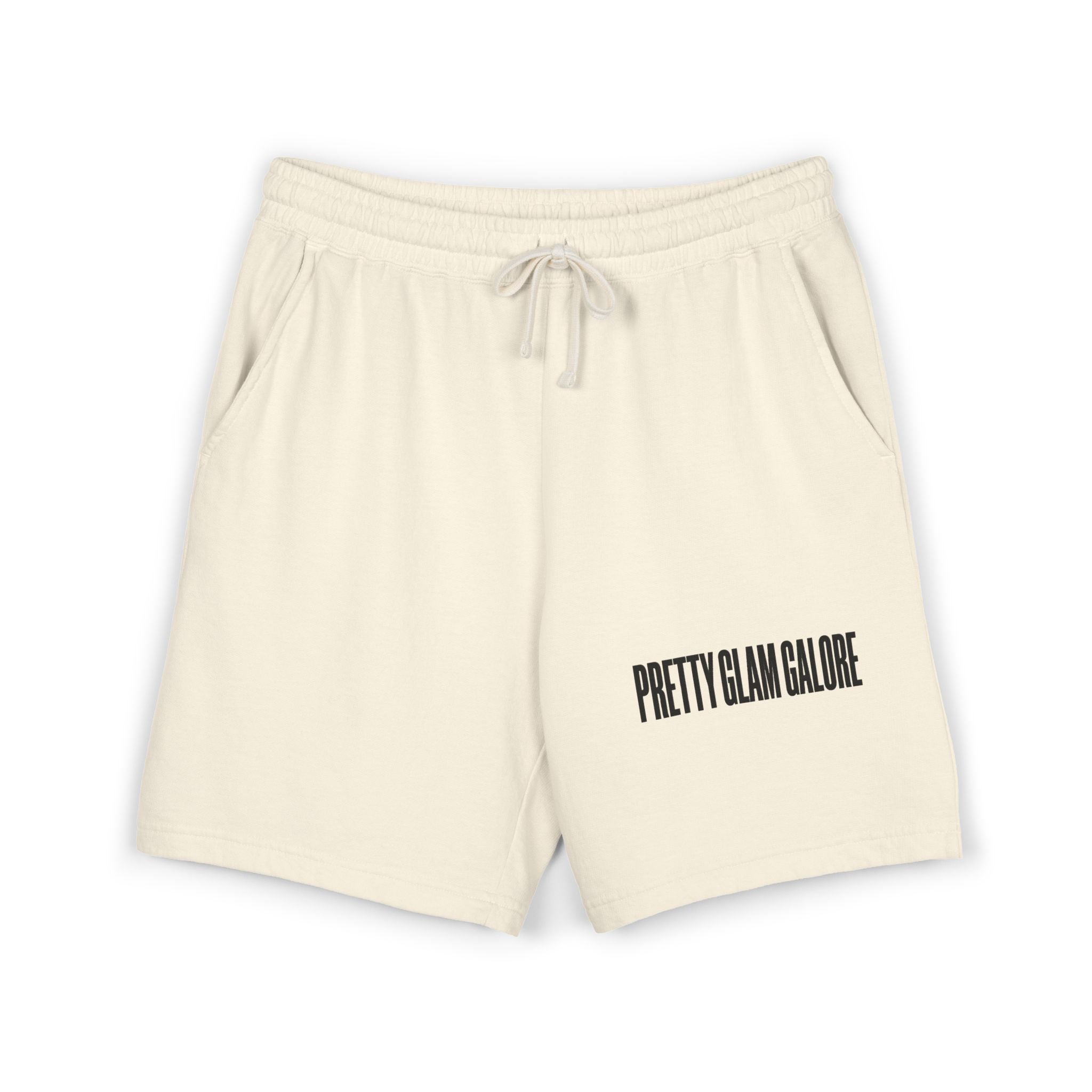 Pretty Glam Galore Fleece Sweat Shorts — Lightweight Garment-Dyed Lounge Shorts