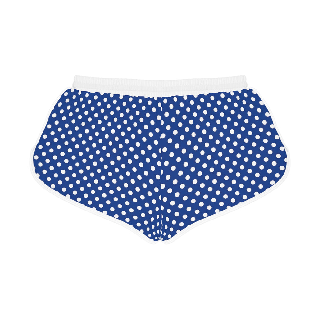Blue Polka Dot Women's Relaxed Shorts — Casual Lounge & Summer Beachwear