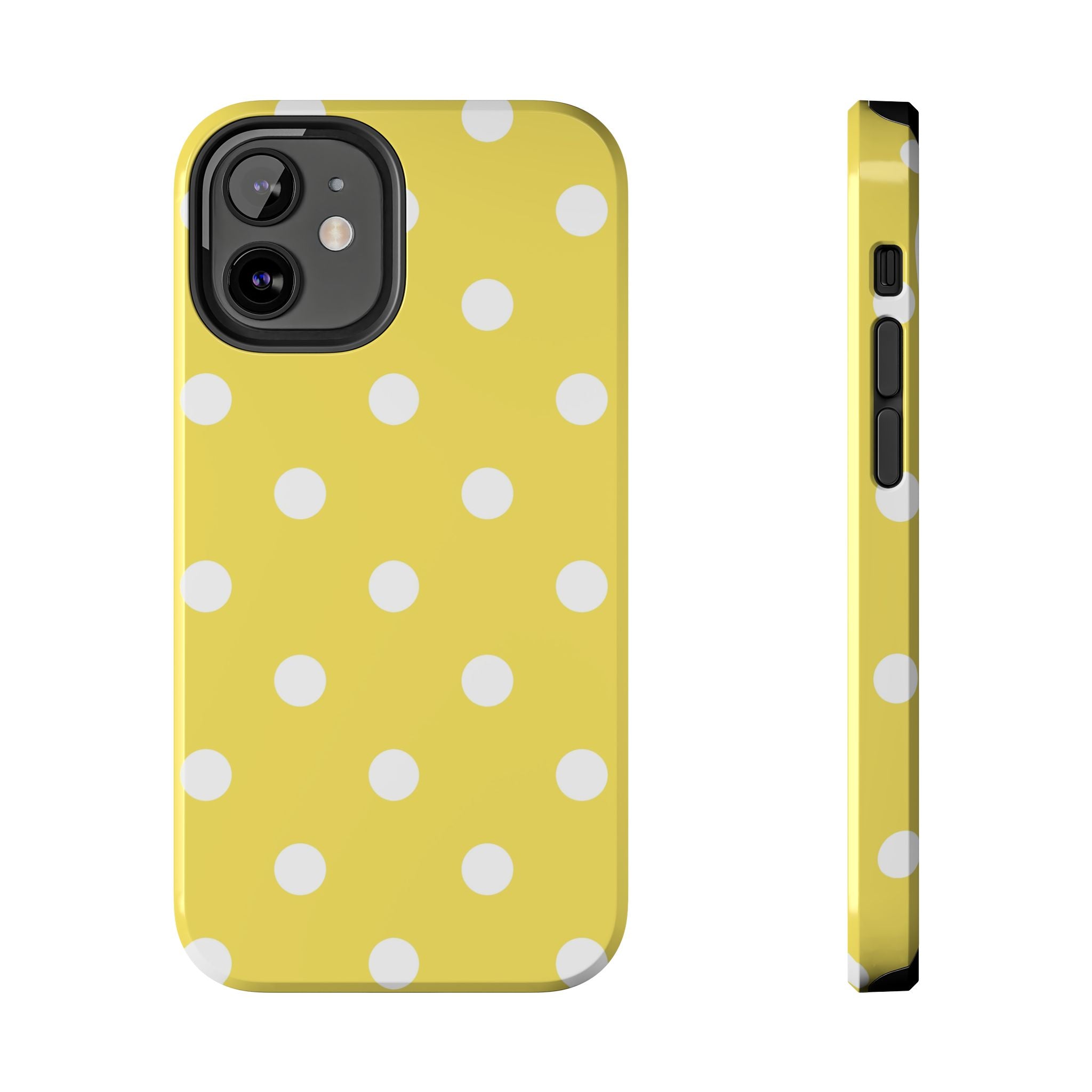 Yellow Polka Dot Tough Phone Case — Cute Protective Phone Cover