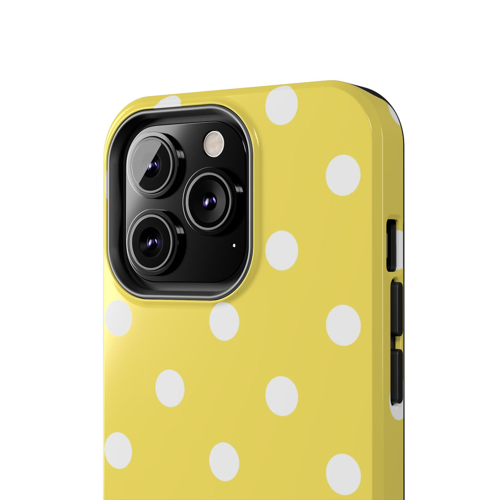 Yellow Polka Dot Tough Phone Case — Cute Protective Phone Cover