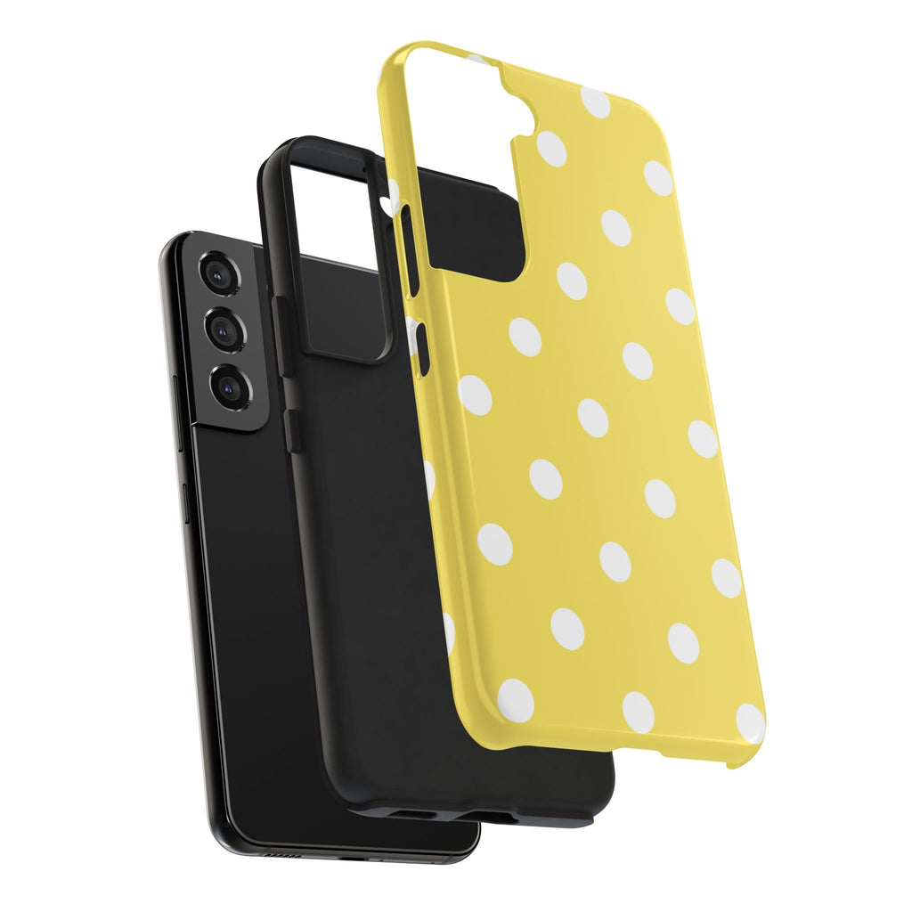 Yellow Polka Dot Tough Phone Case — Cute Protective Phone Cover