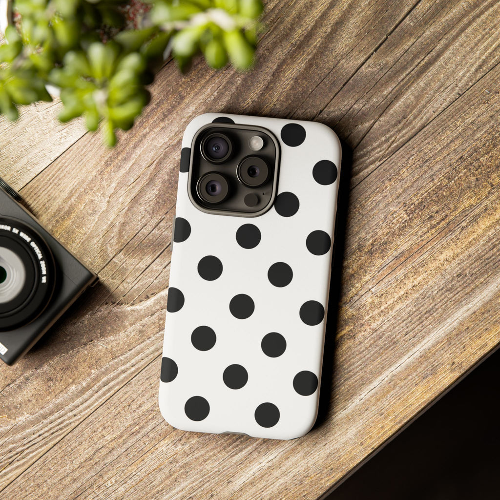 Black Polka Dot Tough Phone Case