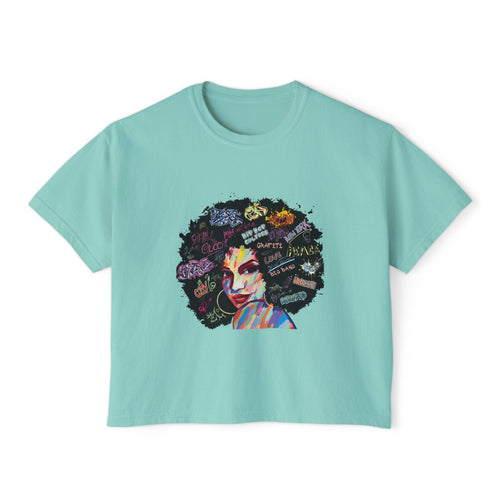Afro Art Pop Women's Boxy Tee — Empowerment Graphic Tee