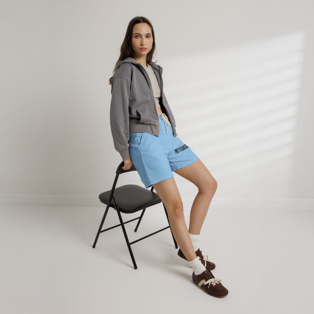 Pretty Glam Galore Fleece Sweat Shorts — Lightweight Garment-Dyed Lounge Shorts