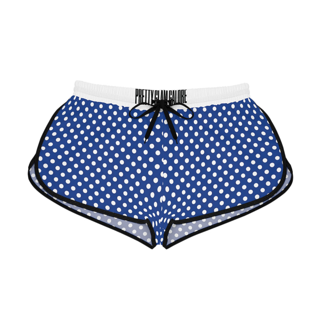 Blue Polka Dot Women's Relaxed Shorts — Casual Lounge & Summer Beachwear