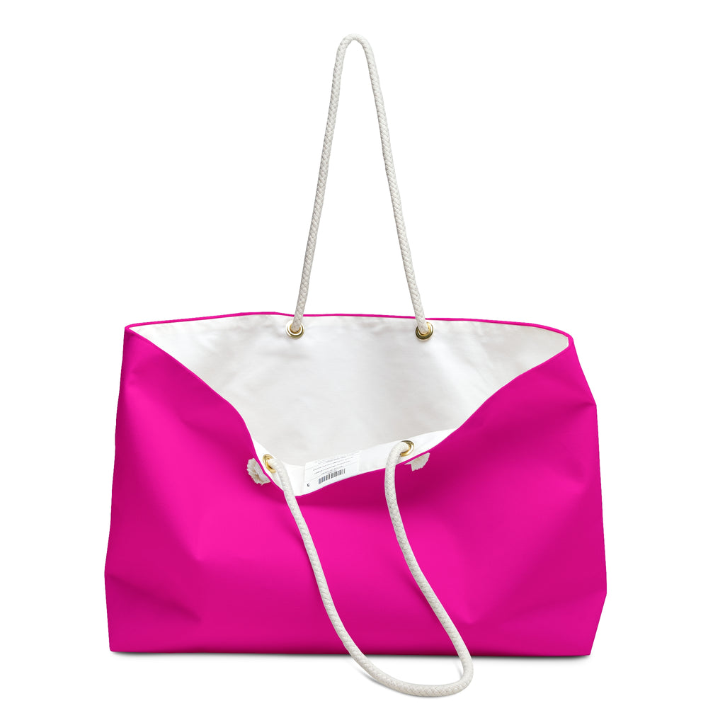 Hot Pink Weekender Bag — Heart Logo Canvas Travel Tote