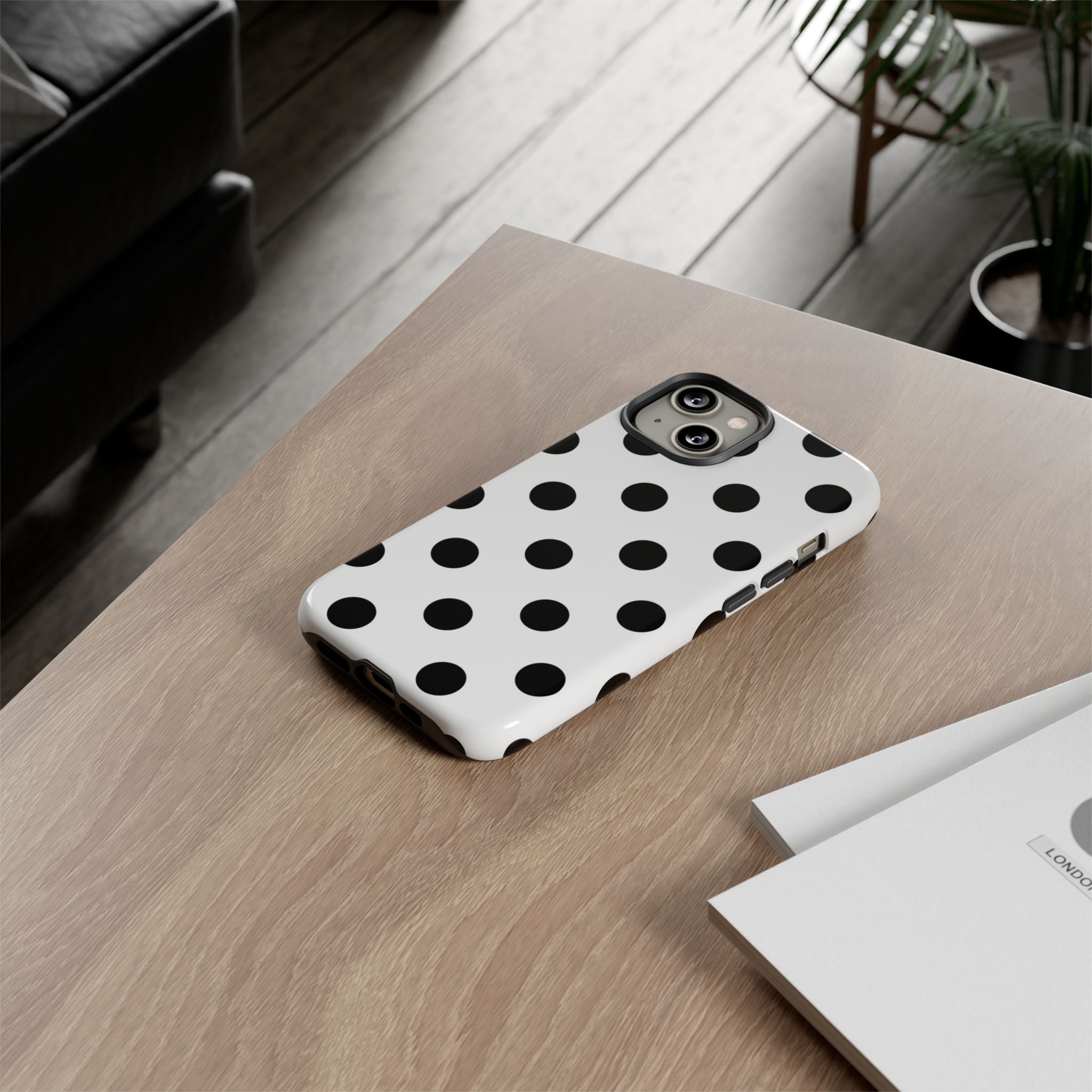 Black Polka Dot Tough Phone Case