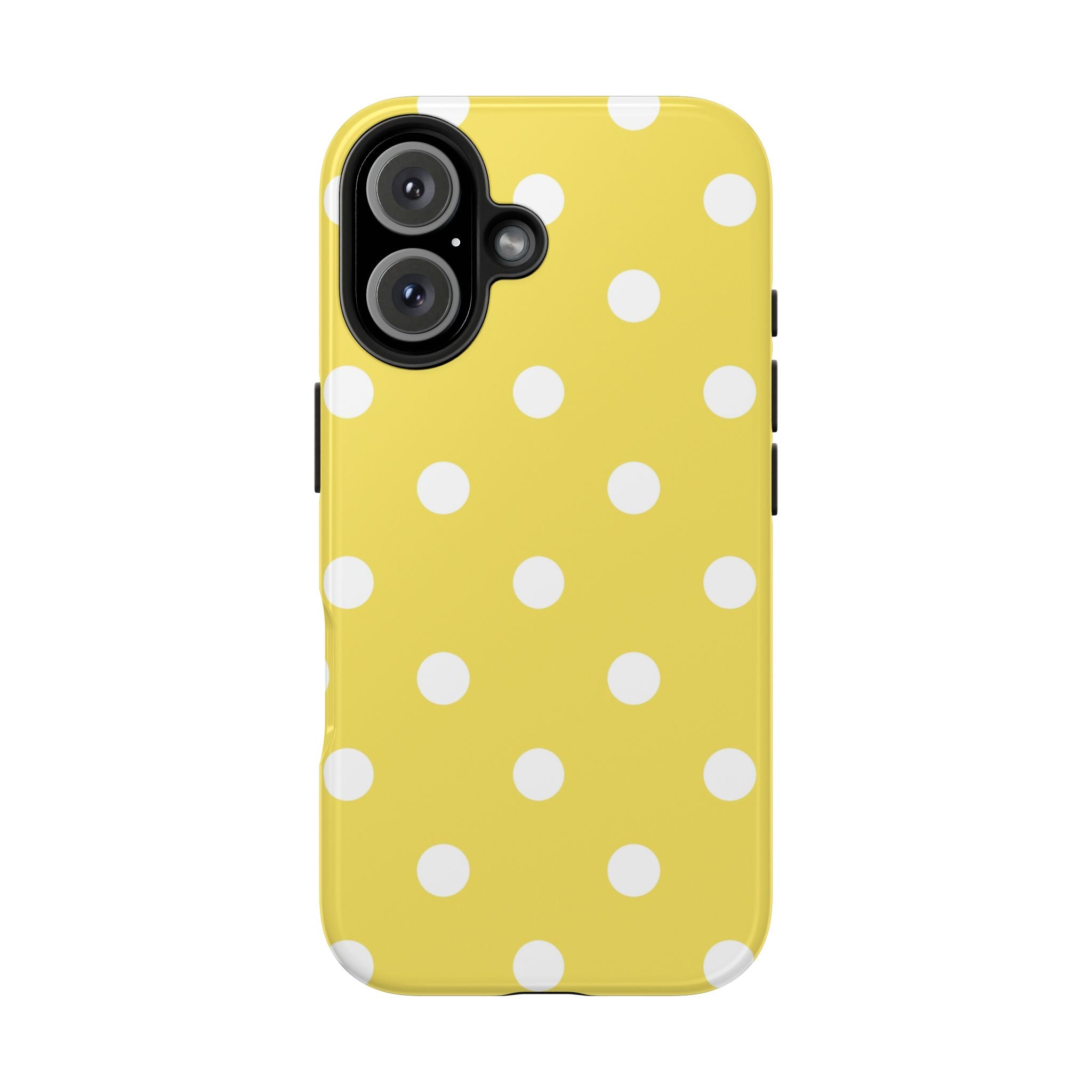 Yellow Polka Dot Tough Phone Case — Cute Protective Phone Cover
