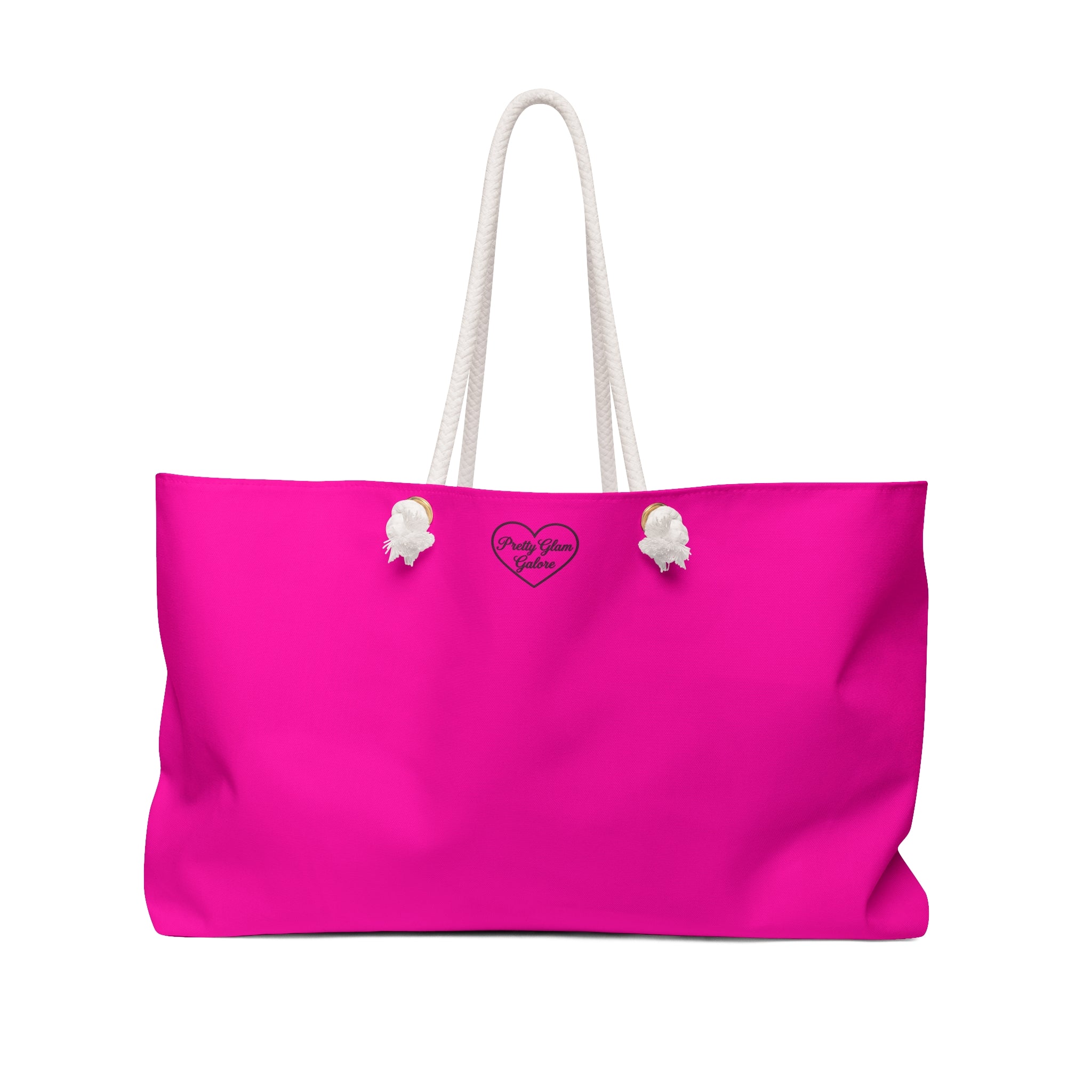 Hot Pink Weekender Bag — Heart Logo Canvas Travel Tote