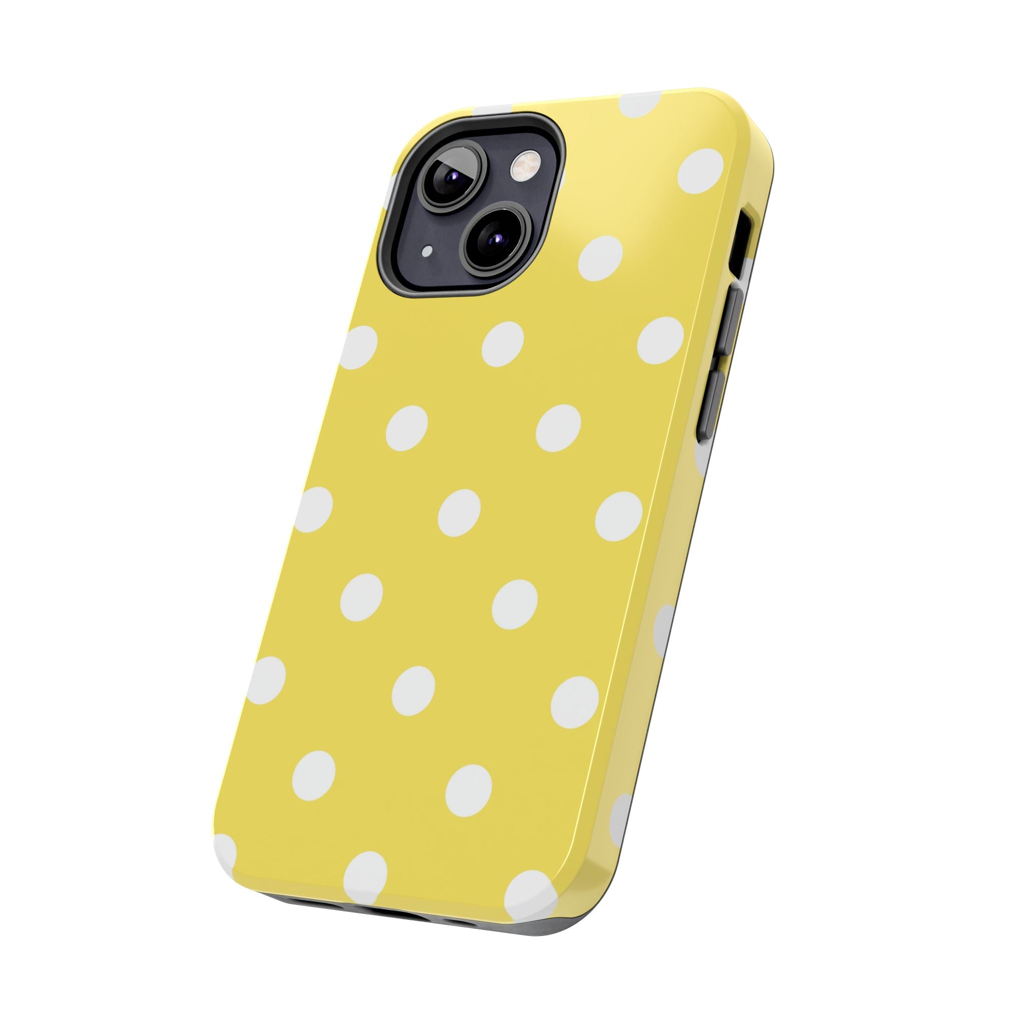 Yellow Polka Dot Tough Phone Case — Cute Protective Phone Cover