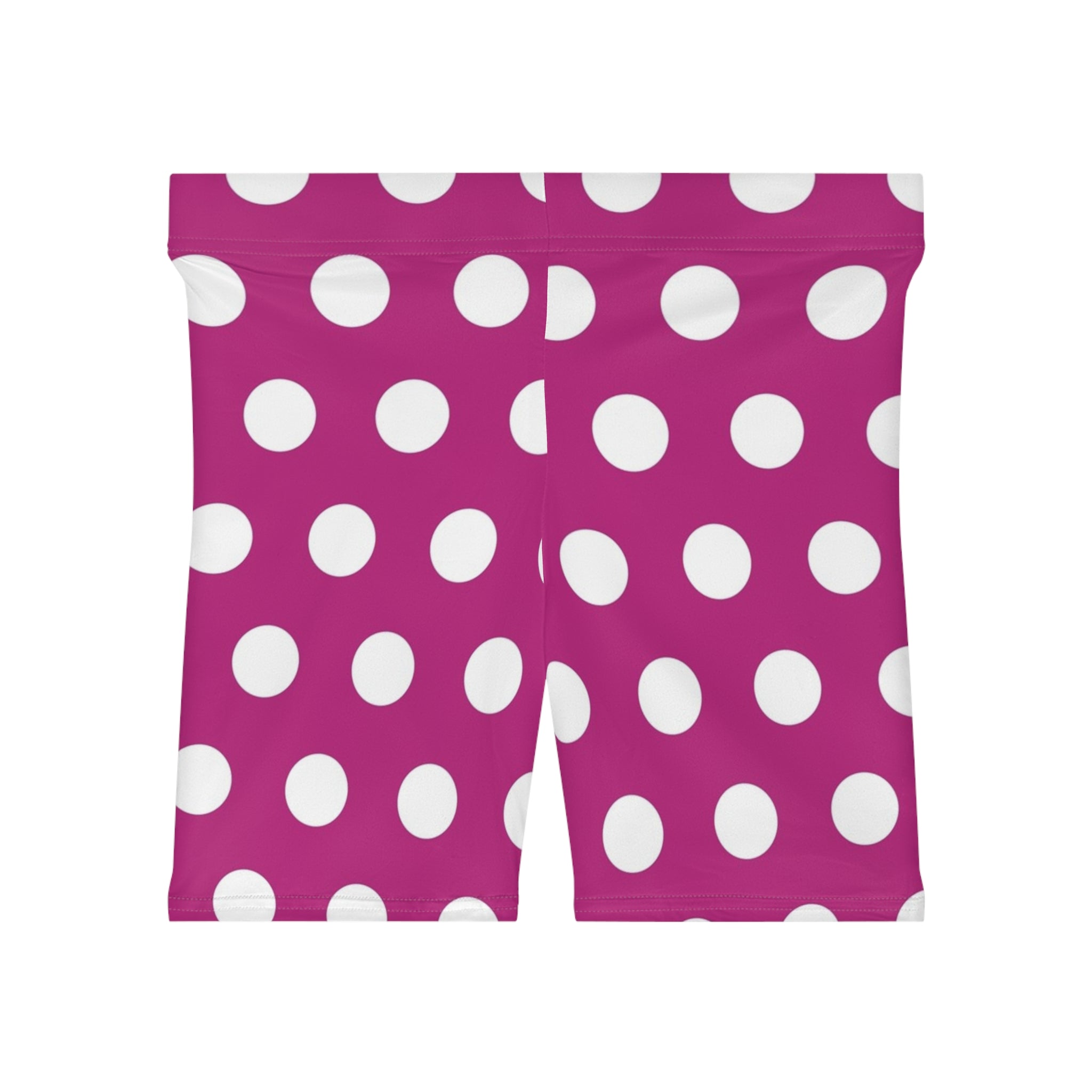Pink Polka Dot Biker Shorts — Women's Stretch Activewear