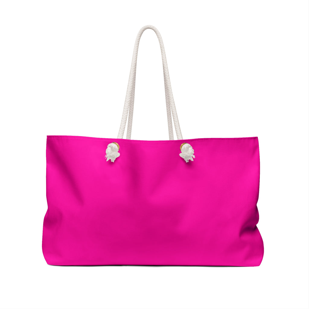 Hot Pink Weekender Bag — Heart Logo Canvas Travel Tote