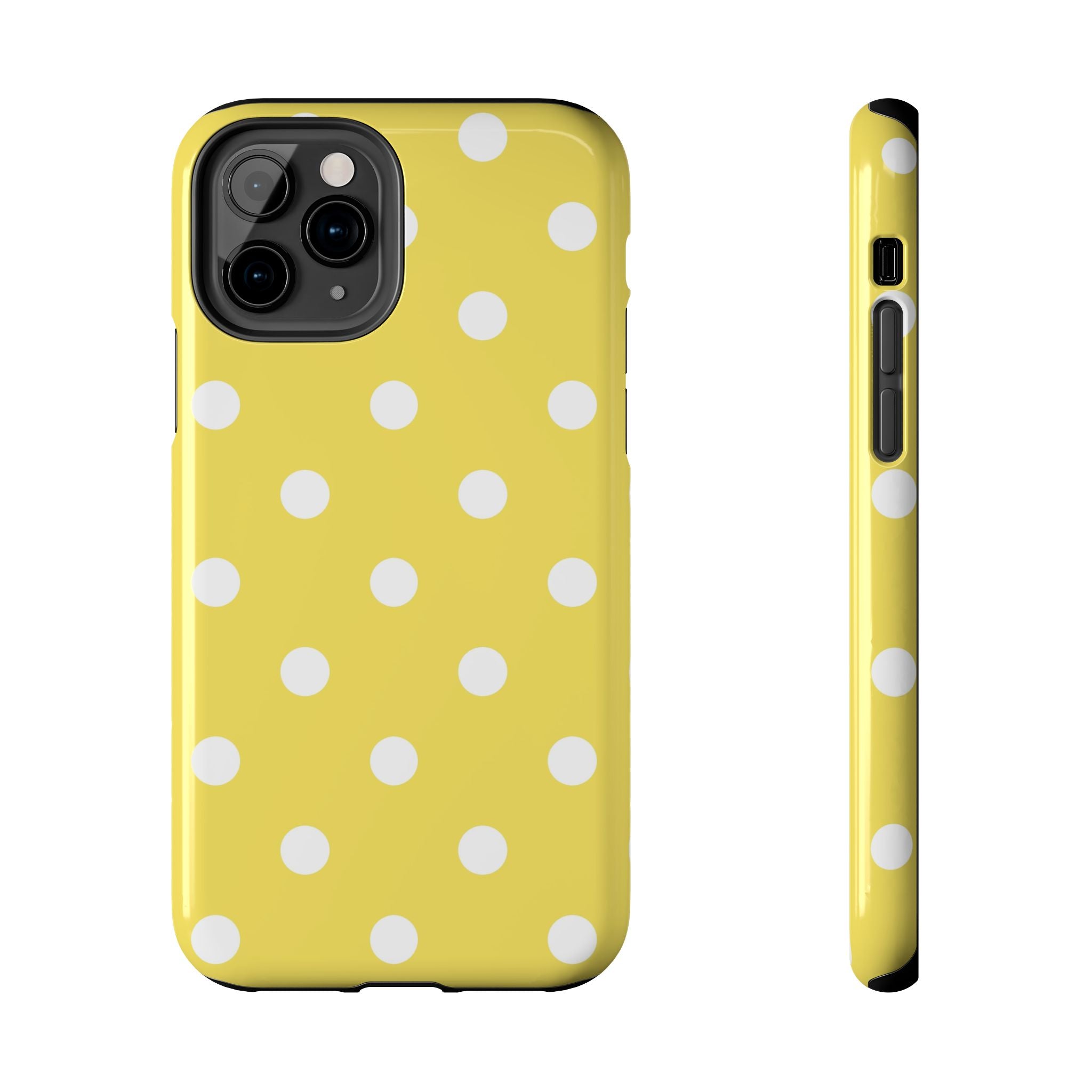 Yellow Polka Dot Tough Phone Case — Cute Protective Phone Cover