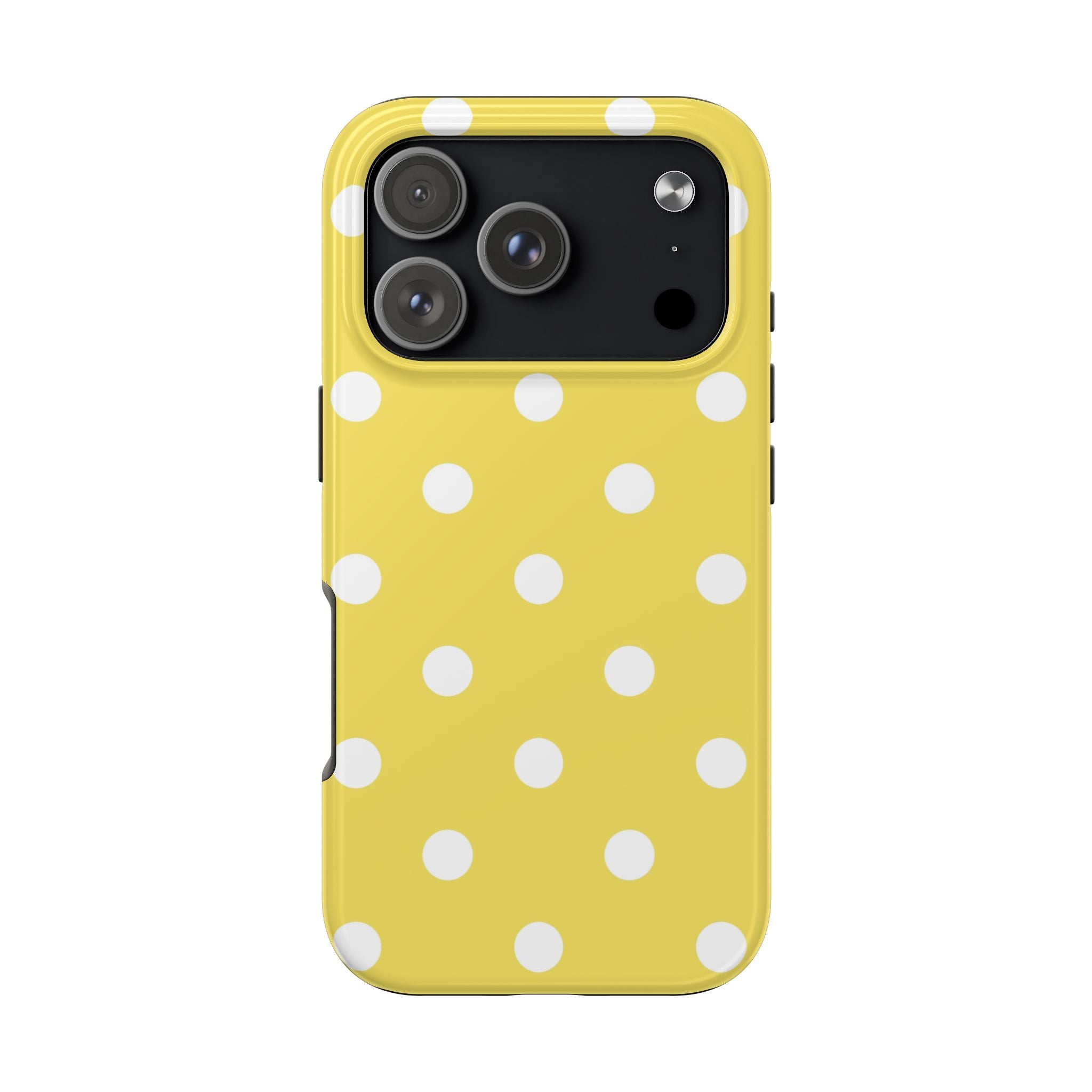 Yellow Polka Dot Tough Phone Case — Cute Protective Phone Cover