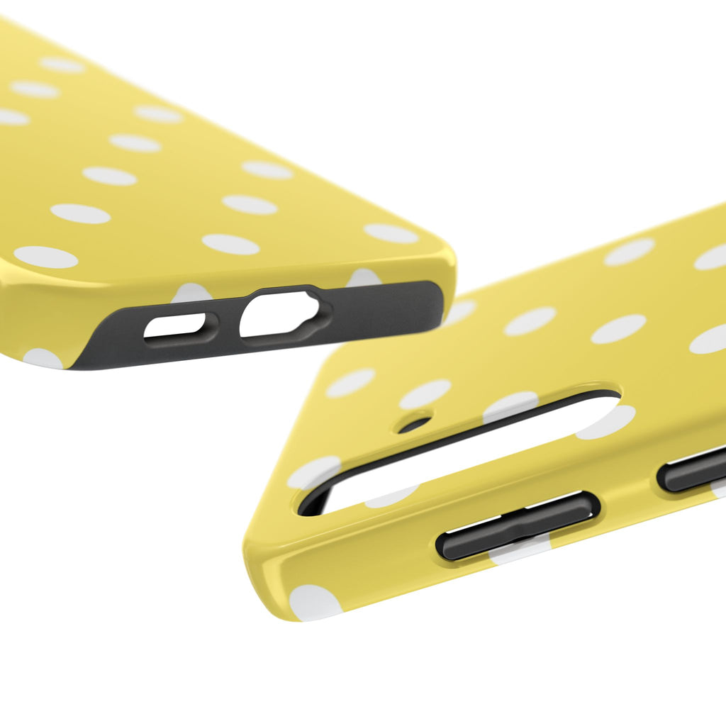 Yellow Polka Dot Tough Phone Case — Cute Protective Phone Cover