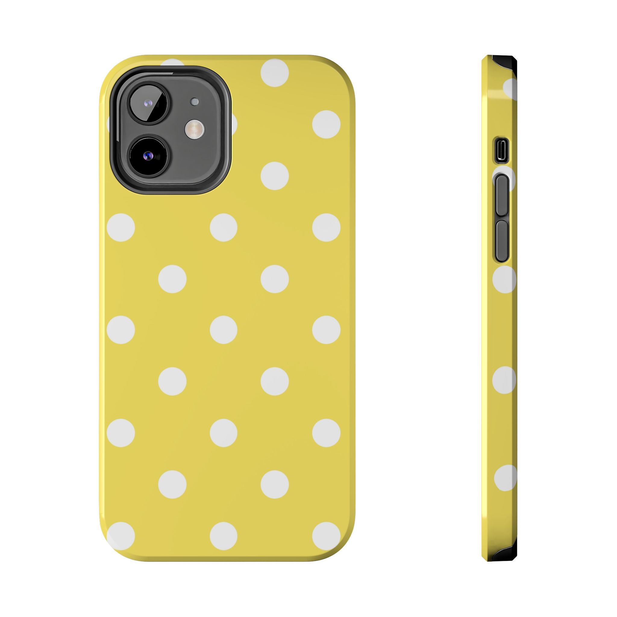 Yellow Polka Dot Tough Phone Case — Cute Protective Phone Cover