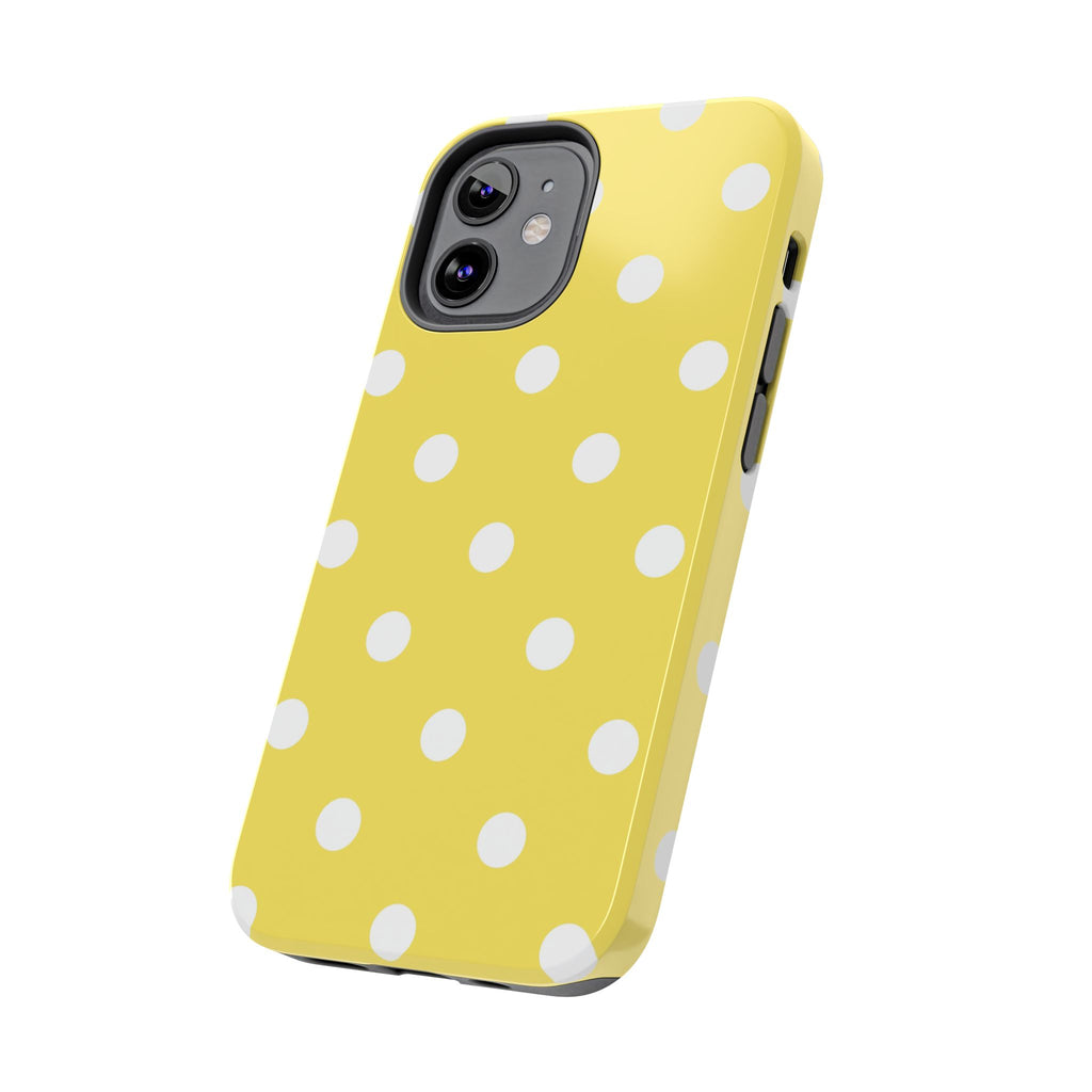 Yellow Polka Dot Tough Phone Case — Cute Protective Phone Cover