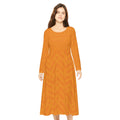 Orange Chevron Long Sleeve Dance Dress — Women's AOP Fit & Flare