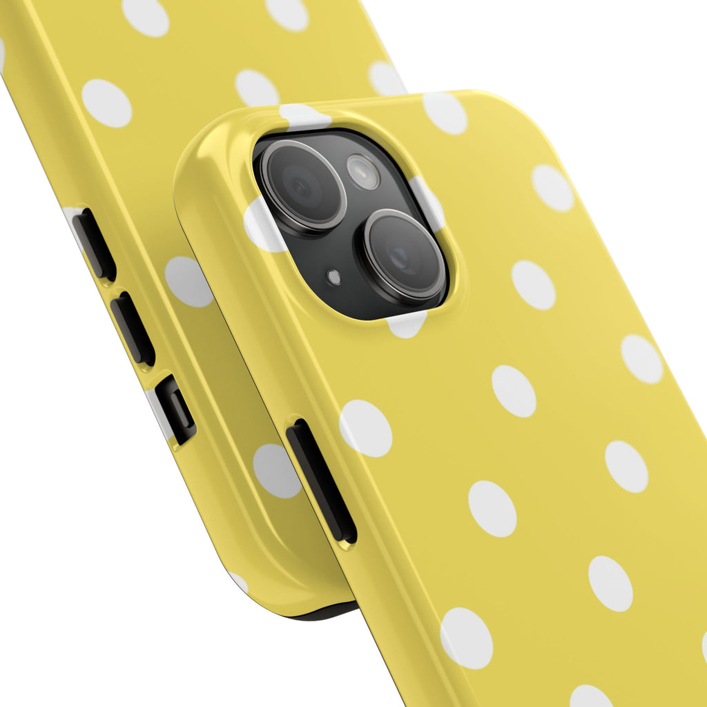 Yellow Polka Dot Tough Phone Case — Cute Protective Phone Cover