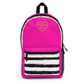 Pink Striped Gold Dot Backpack — 'Pretty Glam' Heart Logo