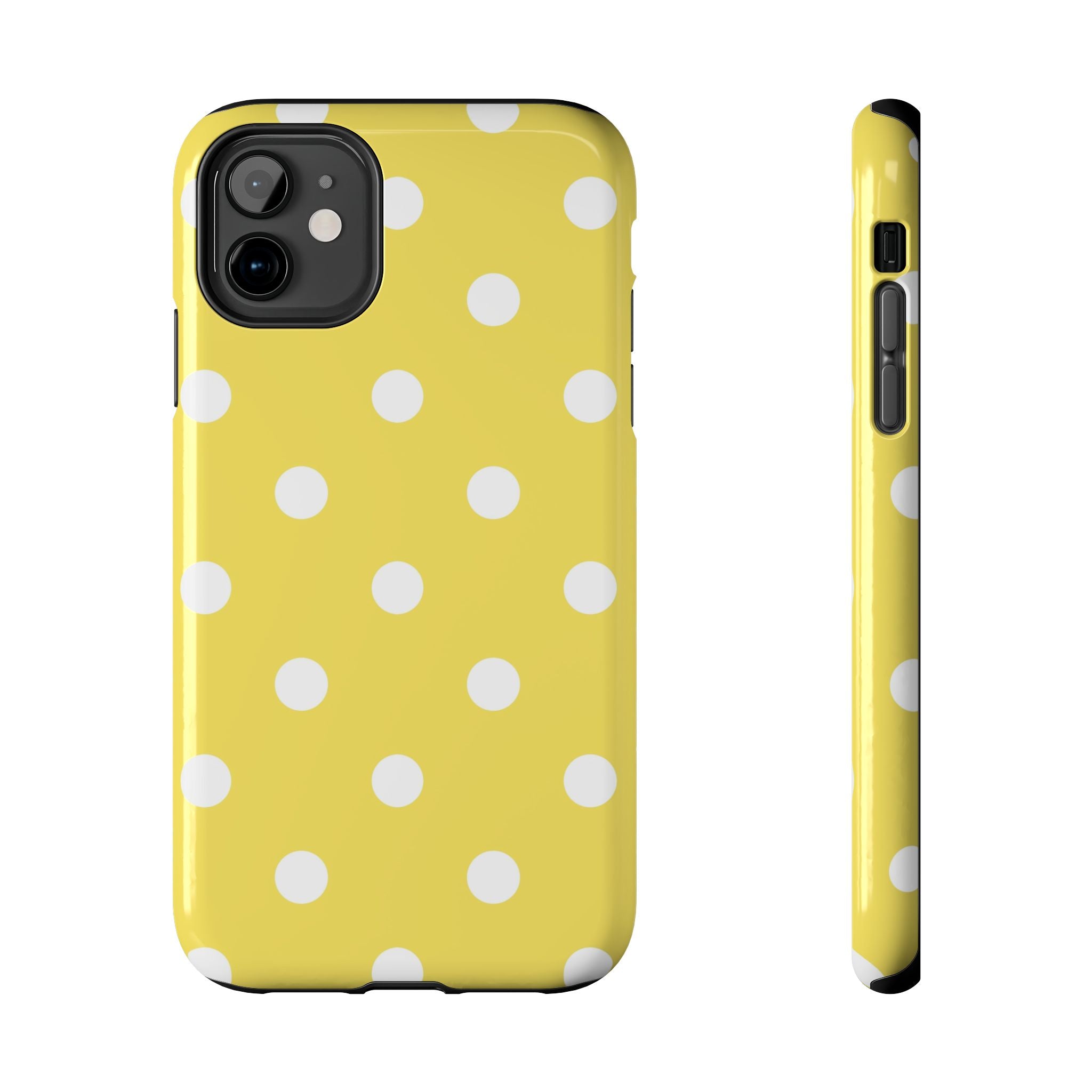 Yellow Polka Dot Tough Phone Case — Cute Protective Phone Cover