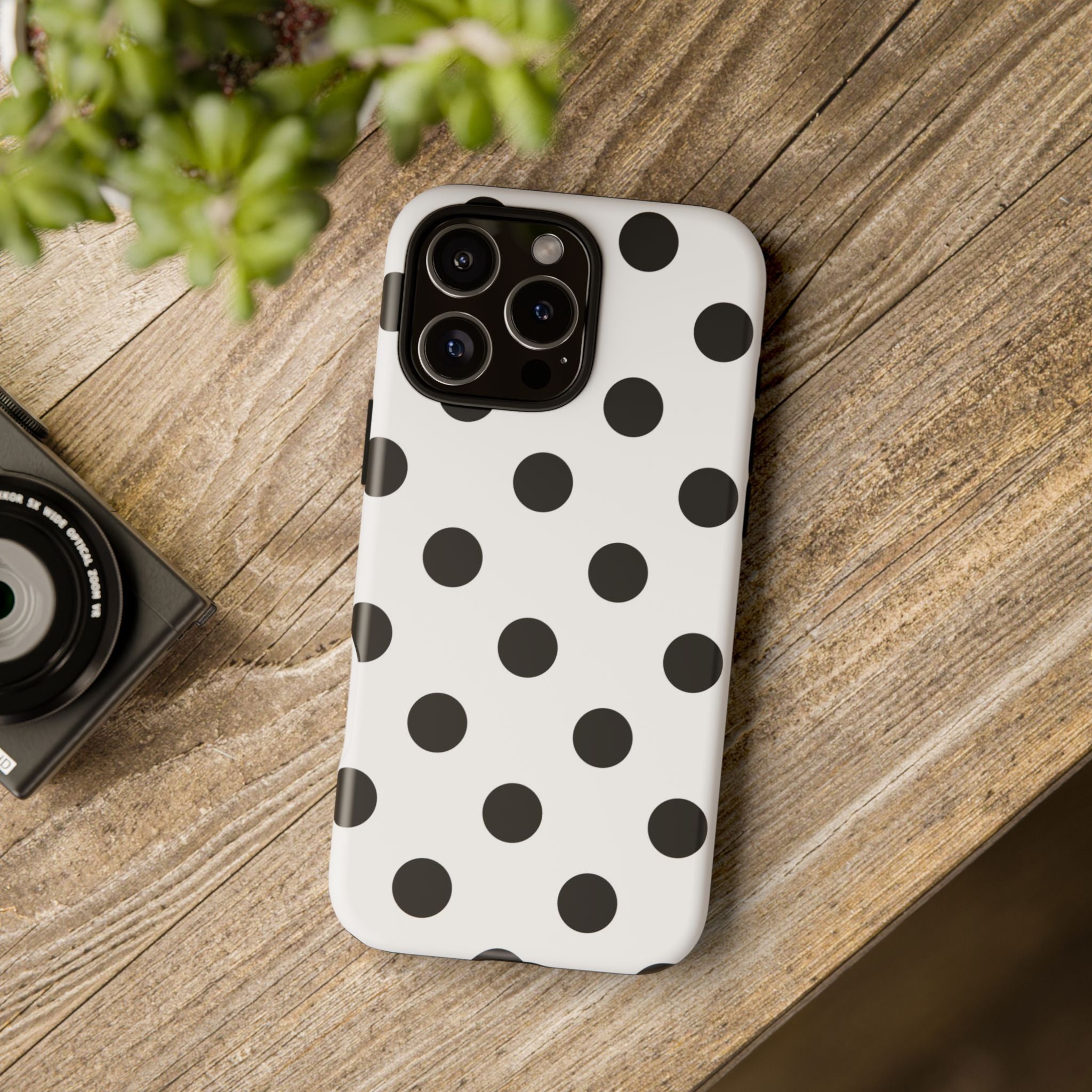 Black Polka Dot Tough Phone Case