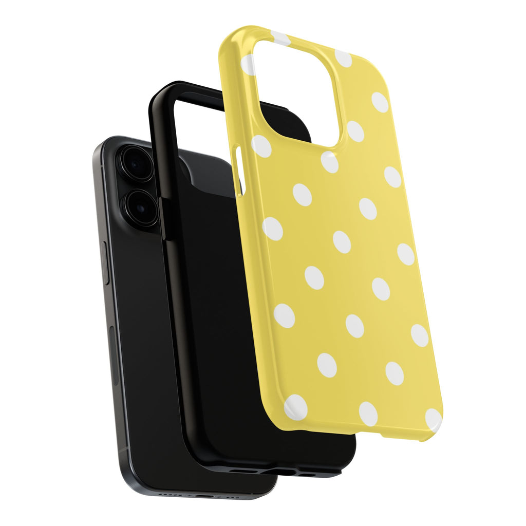 Yellow Polka Dot Tough Phone Case — Cute Protective Phone Cover