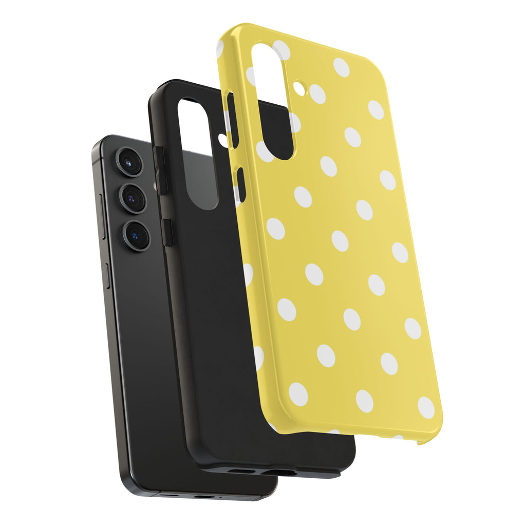Yellow Polka Dot Tough Phone Case — Cute Protective Phone Cover