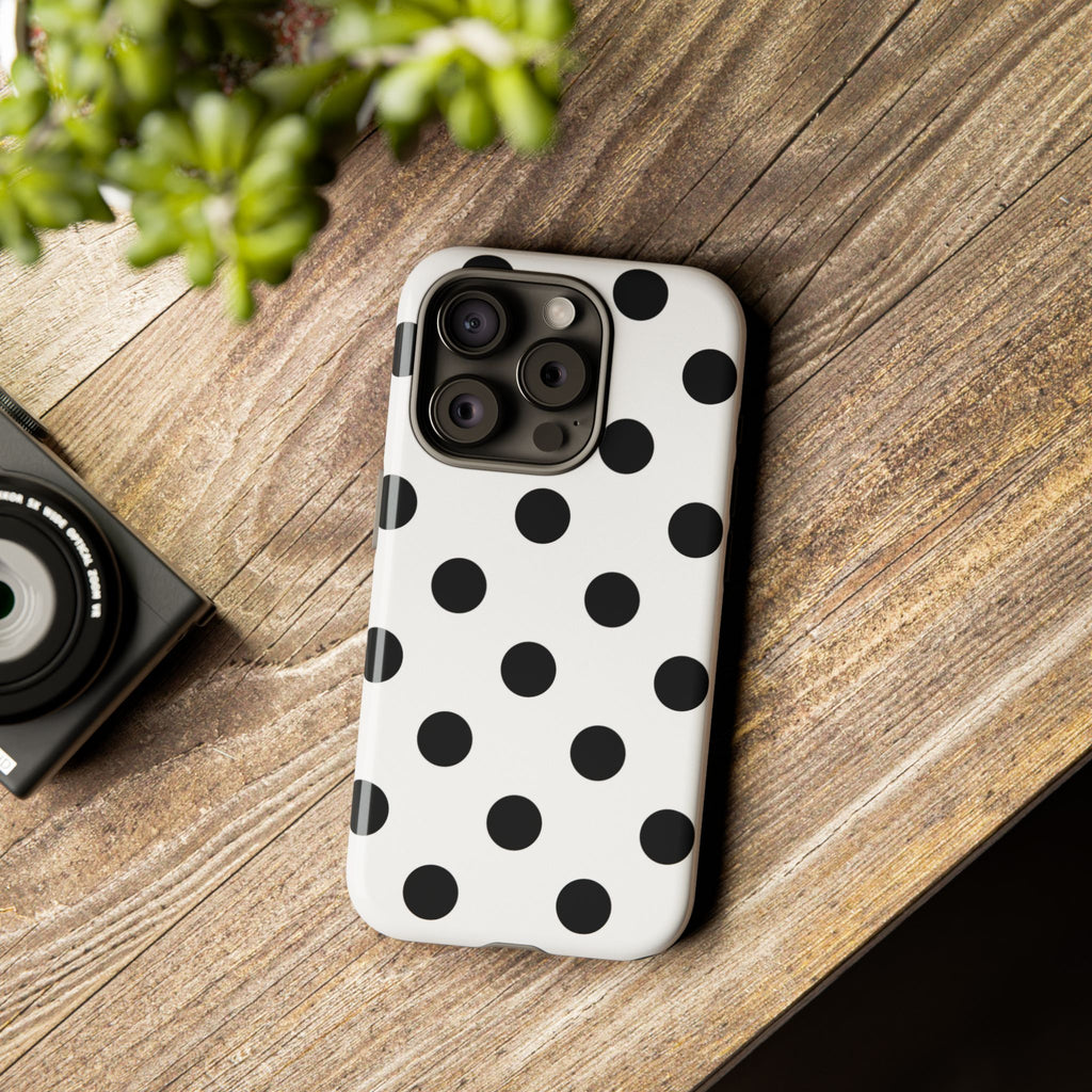 Black Polka Dot Tough Phone Case